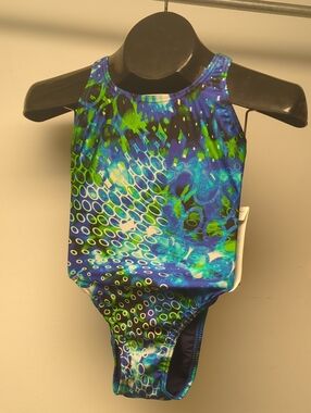 Women's Racing Swim Racer back One Piece Speedo Swimsuit sz 28 - US 2 Blue Green